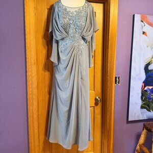 Lace Sequins Chiffon formal Dress Dusty Blue US12